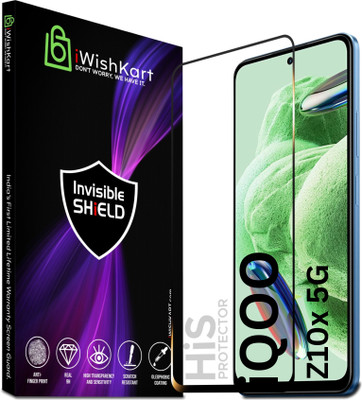iWishKart Edge To Edge Tempered Glass for iQOO Z10x 5G, iQOO Z10x, Military grade Edge to Edge Premium gorilla glass with Self Installation Guide - Wet & Dry wipes, Dust Absorber [With Warranty], iq z10x(Pack of 1)