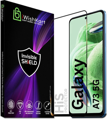 iWishKart Edge To Edge Tempered Glass for SAMSUNG Galaxy A73 5G, A 73, Premium Military grade Edge to Edge Premium gorilla temper black glass screenguard with Self Installation Guide - Wet & Dry wipes, Dust Absorber [With Warranty] mobile ka gilas cover(Pack of 1)