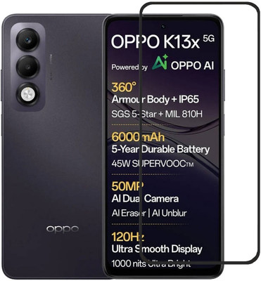 BRENZZ Edge To Edge Tempered Glass for OPPO K13x 5G(Pack of 1)