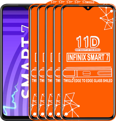 TWIGLO Edge To Edge Tempered Glass for INFINIX SMART 7(Pack of 5)