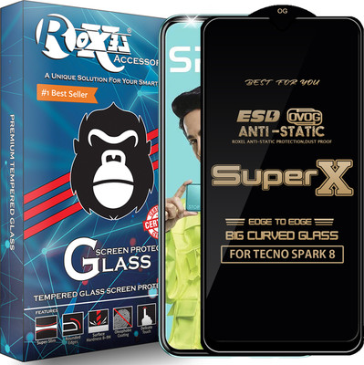 Roxel Edge To Edge Tempered Glass for TECNO SPARK 8(Pack of 1)