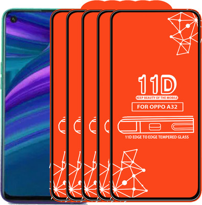 Roxel Edge To Edge Tempered Glass for Oppo A32(Pack of 5)