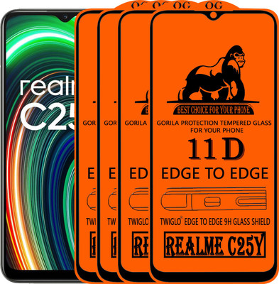 TWIGLO Edge To Edge Tempered Glass for REALME C25Y(Pack of 4)