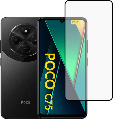 VISHRN Edge To Edge Tempered Glass for POCO C75 5G,POCO C75(Pack of 1)
