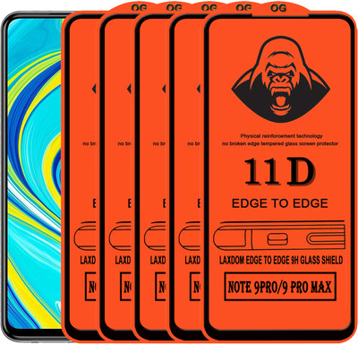 Laxdom Edge To Edge Tempered Glass for REDMI NOTE 9 PRO MAX(Pack of 5)