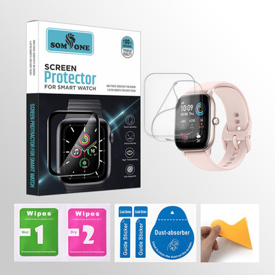 SOMTONE Edge To Edge Tempered Glass for Amazfit GTS 3 Smartwatch 2 PROTECTOR + 2 WIPES + 2 DUST REMOVAL STICKER + 1 WIPER(Pack of 2) SOMTONE Edge To Edge Tempered Glass for Amazfit GTS 3 Smartwatch 2 PROTECTOR + 2 WIPES + 2 DUST REMOVAL STICKER + 1 WIPER(Pack of 2)