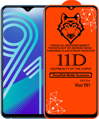 DeepzHub Edge To Edge Tempered Glass for vivo Y91(Pack of 1)