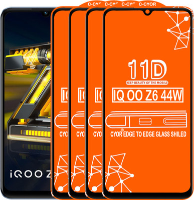 CYOR Edge To Edge Tempered Glass for IQOO Z6 44W(Pack of 4)