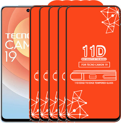 Roxel Edge To Edge Tempered Glass for Tecno Camon 19(Pack of 5)