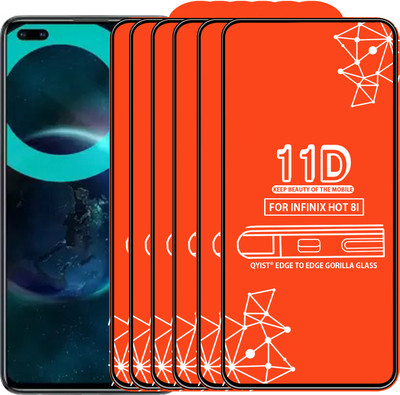 Qyist Edge To Edge Tempered Glass for Infinix Hot 8I(Pack of 6)