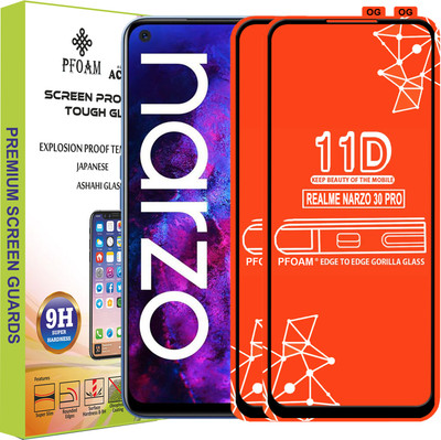 PFOAM Edge To Edge Tempered Glass for REALME NARZO 30 PRO(Pack of 2)