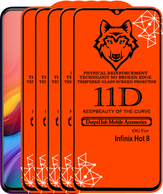 DeepzHub Edge To Edge Tempered Glass for Infinix Hot 8(Pack of 5)