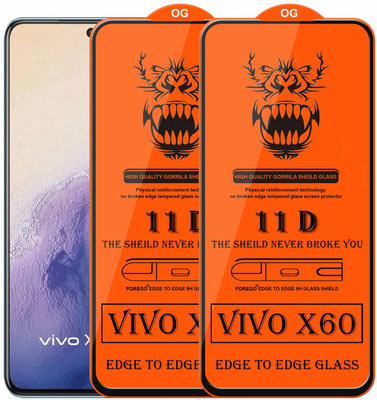 Forego Edge To Edge Tempered Glass for Vivo X60(Pack of 2)