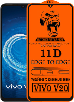 TWIGLO Edge To Edge Tempered Glass for VIVO V20(Pack of 1)