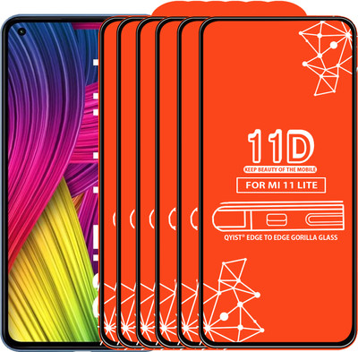 Qyist Edge To Edge Tempered Glass for Mi 11 Lite(Pack of 6)