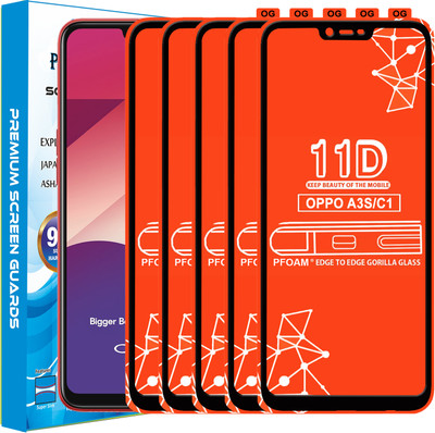 PFOAM Edge To Edge Tempered Glass for Oppo A3s(Pack of 5)