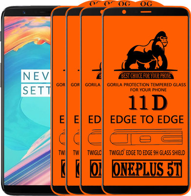 TWIGLO Edge To Edge Tempered Glass for OnePlus 5T(Pack of 4)
