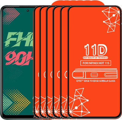 Qyist Edge To Edge Tempered Glass for Infinix Hot 11S(Pack of 6)