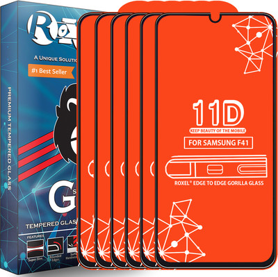 Roxel Edge To Edge Tempered Glass for Samsung Galaxy F41(Pack of 6)