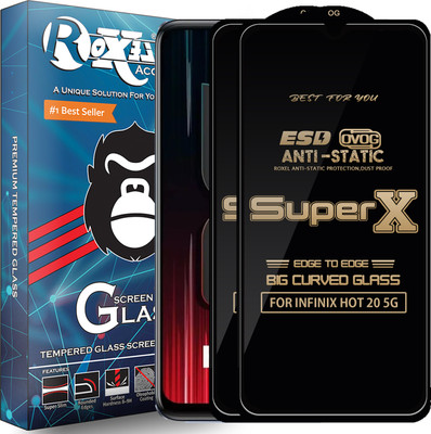 Roxel Edge To Edge Tempered Glass for INFINIX HOT 20 5G(Pack of 2)