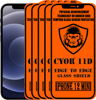 CYOR Edge To Edge Tempered Glass for IPHONE 12 MINI(Pack of 5)