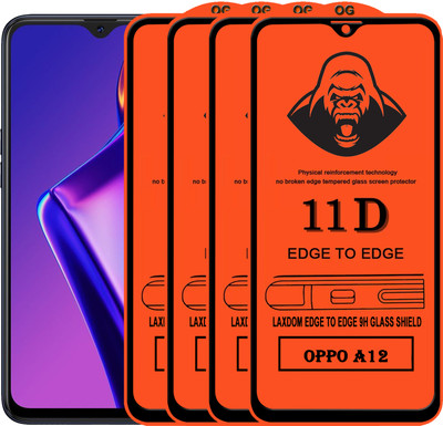 Laxdom Edge To Edge Tempered Glass for OPPO A12(Pack of 4)