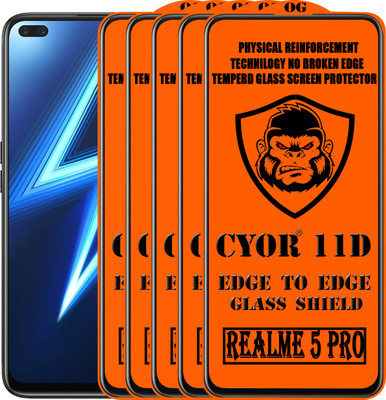 CYOR Edge To Edge Tempered Glass for REALME 6 PRO(Pack of 5)