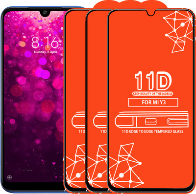 Qyist Edge To Edge Tempered Glass for Mi Y3(Pack of 3)