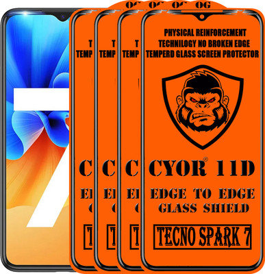 CYOR Edge To Edge Tempered Glass for TECNO SPARK 7(Pack of 4)