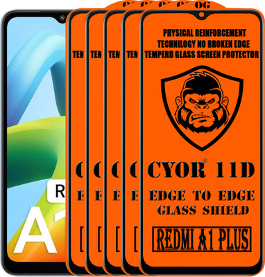 CYOR Edge To Edge Tempered Glass for REDMI A1 PLUS(Pack of 5)