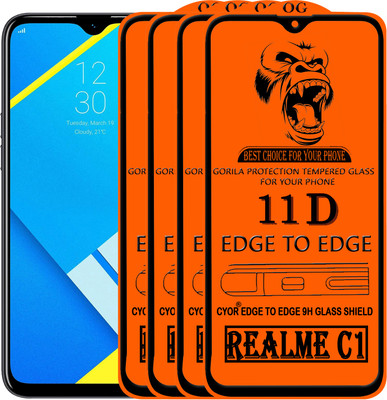 CYOR Edge To Edge Tempered Glass for Realme C1(Pack of 4)