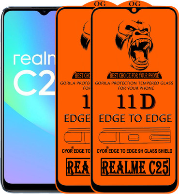 CYOR Edge To Edge Tempered Glass for REALME C25(Pack of 2)