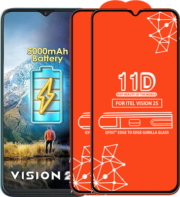 Qyist Edge To Edge Tempered Glass for ITEL VISION 2S(Pack of 2)