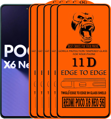 TWIGLO Edge To Edge Tempered Glass for REDMI POCO X6 NEO 5G(Pack of 5)