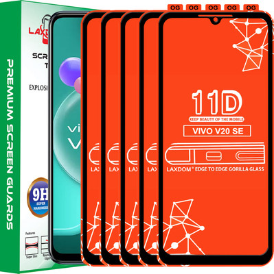 Laxdom Edge To Edge Tempered Glass for VIVO V20 SE(Pack of 5)