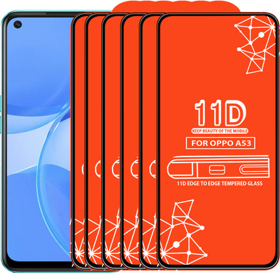 Roxel Edge To Edge Tempered Glass for Oppo A53(Pack of 6)