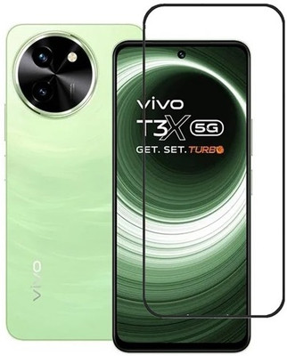 NIMMIKA ENTERPRISES Edge To Edge Tempered Glass for Vivo T3x 5G(Edge-to-Edge Coverage | 9H Hardness Protection | High-Definition Clarity | Bubble-Free Installation | Shatter-Resistant Technology | Oleophobic Coating | Case-Friendly Design)(Pack of 1)