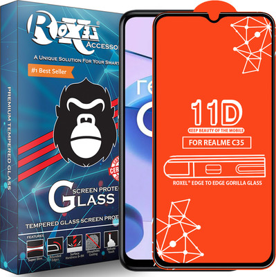 Roxel Edge To Edge Tempered Glass for Realme C35(Pack of 1)