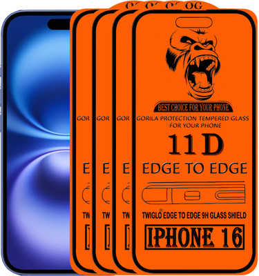 TWIGLO Edge To Edge Tempered Glass for IPHONE 16(Pack of 4)