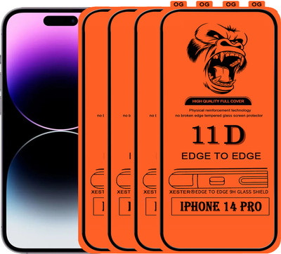 PFOAM Edge To Edge Tempered Glass for APPLE IPHONE 14 PRO(Pack of 4)