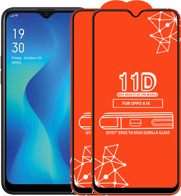 Qyist Edge To Edge Tempered Glass for Oppo A1K(Pack of 2)
