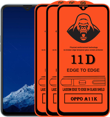 Laxdom Edge To Edge Tempered Glass for OPPO A11K(Pack of 3)