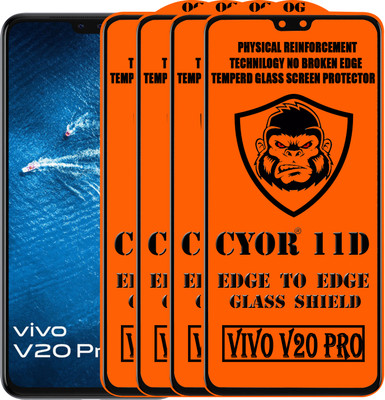 CYOR Edge To Edge Tempered Glass for VIVO V20 PRO(Pack of 4)