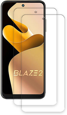SOMTONE Edge To Edge Tempered Glass for Lava Blaze 2 TEMPERED GUARD FRONTP2(Pack of 2)