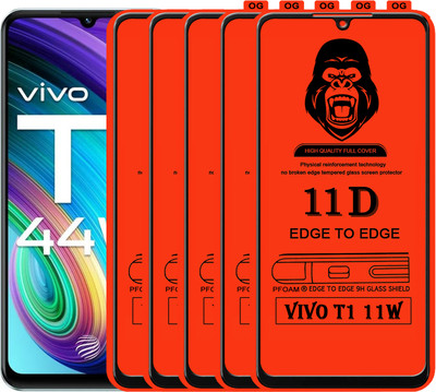 Laxdom Edge To Edge Tempered Glass for VIVO T1 44 W(Pack of 5)