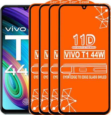 CYOR Edge To Edge Tempered Glass for VIVO T1 44W(Pack of 4)