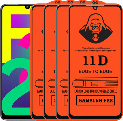 Laxdom Edge To Edge Tempered Glass for SAMSUNG GALAXY F22(Pack of 4)