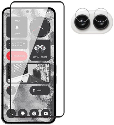 ISAAK Edge To Edge Tempered Glass for Nothing Phone (2a), Nothing Phone (2a) Plus Edge to Edge, Full Glue Tempered Glass and Camera Lens Protector (COMBO PACK)(Pack of 2)