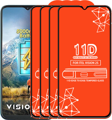 Qyist Edge To Edge Tempered Glass for Itel Vision 2S(Pack of 4)