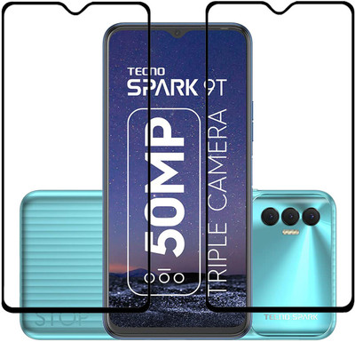 SNMART Edge To Edge Tempered Glass for Tecno Spark 9T(Pack of 2)